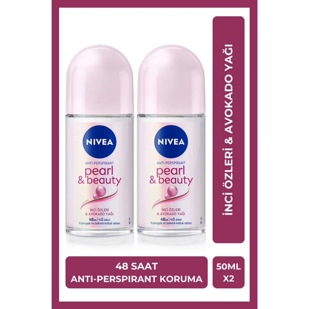 NIVEA Kadın Roll-on Deodorant Pearl&Beauty 50ml X2 Adet