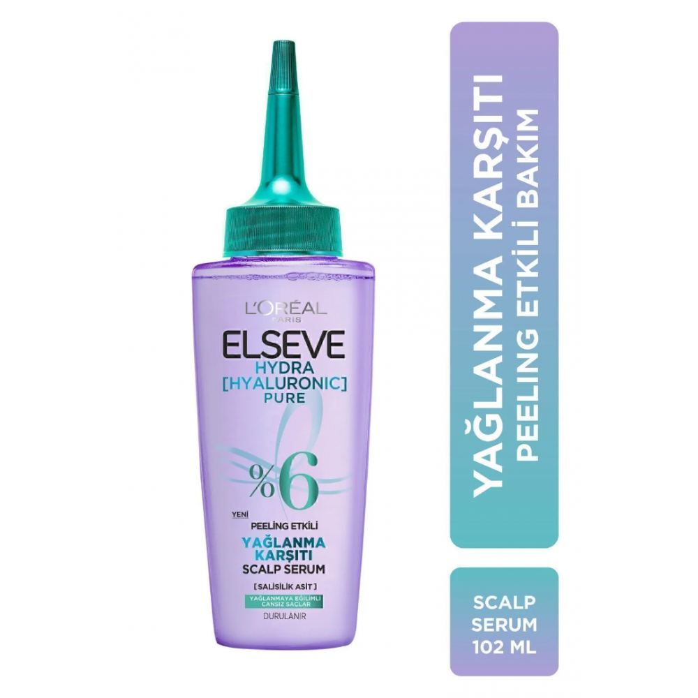 Elseve Hydra[hyaluronic] Pure Salisilik Asit Içeren Yağlanma Karşıtı Peeling Etkili Saç Derisi Serumu 102ml