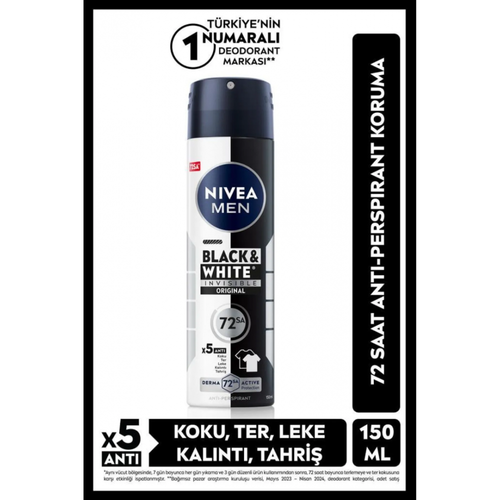 NIVEA Men Deodorant Black&white Invisible Original 150ml