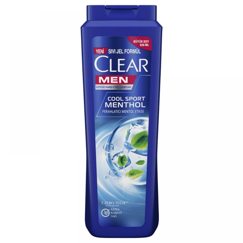 Clear Men Kepeğe Karşı Etkili Şampuan Cool Sport Menthol Ferahlatıcı Mentol Etkisi 600 ml