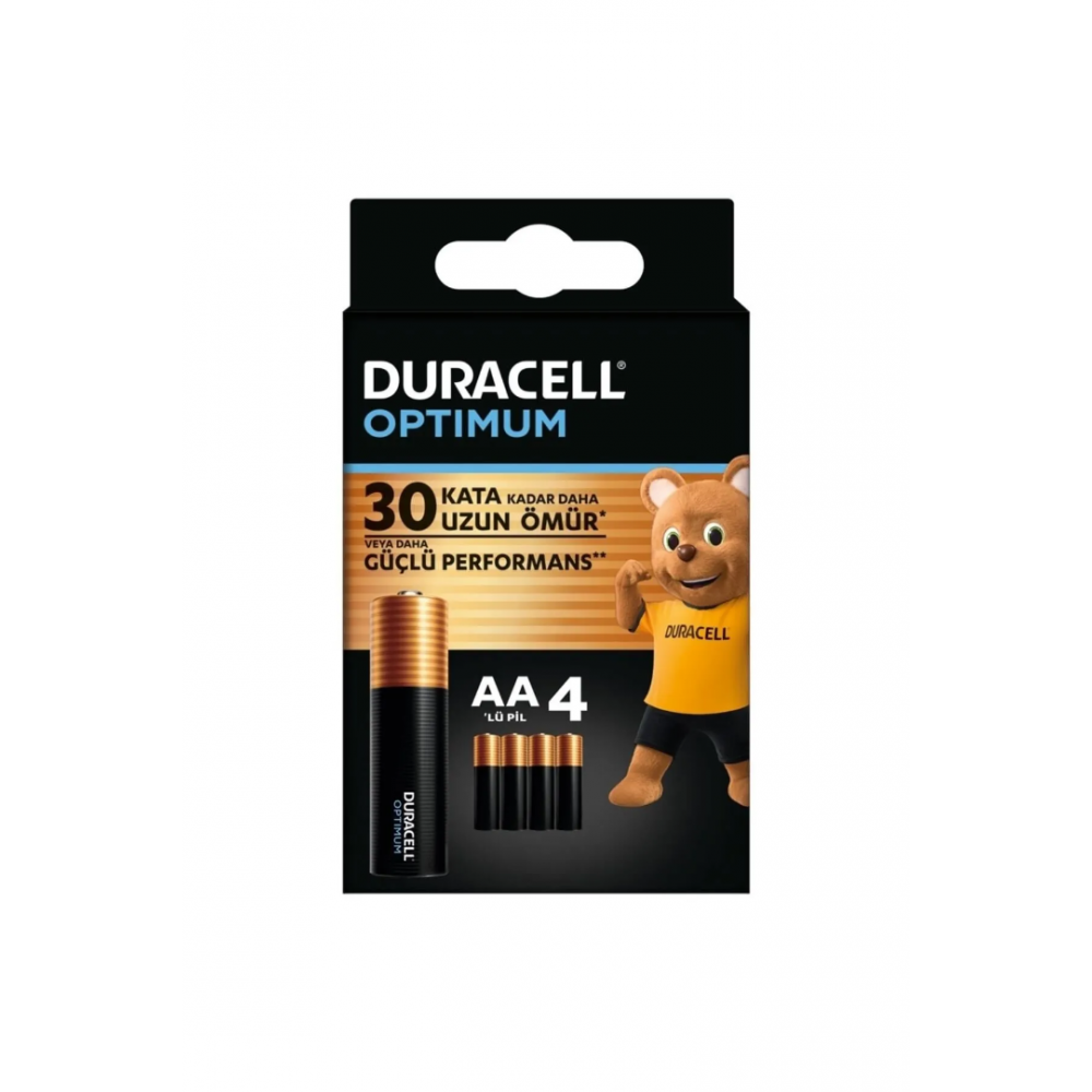 Duracell Optimum AA Alkalin Kalem Pil (4'lü paket) 1,5V, LR6 MX1500