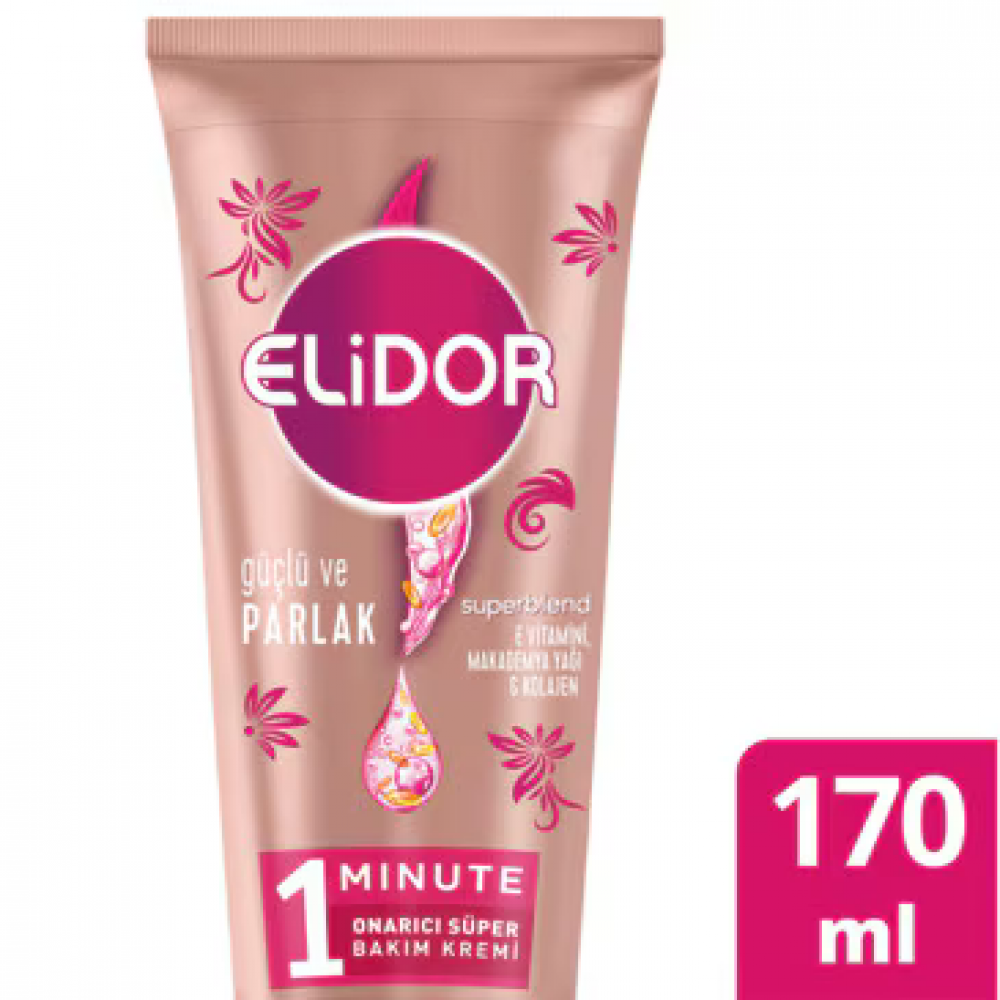 Elidor 1 Minute Onarıcı Süper Saç Bakım Kremi Güçlü ve Parlak 170 ml