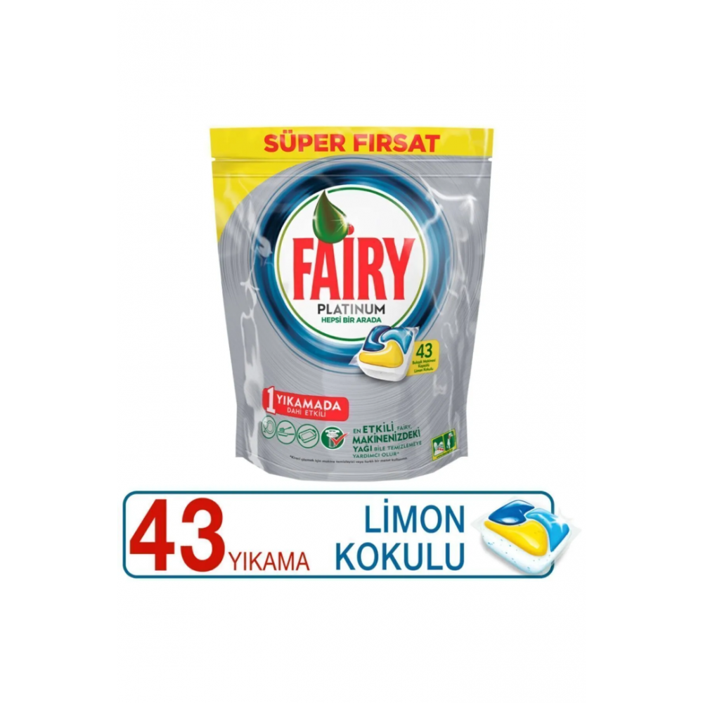 Fairy Platinum Bulaşık Makinesi Deterjanı Kapsülü Limonlu 43'lü