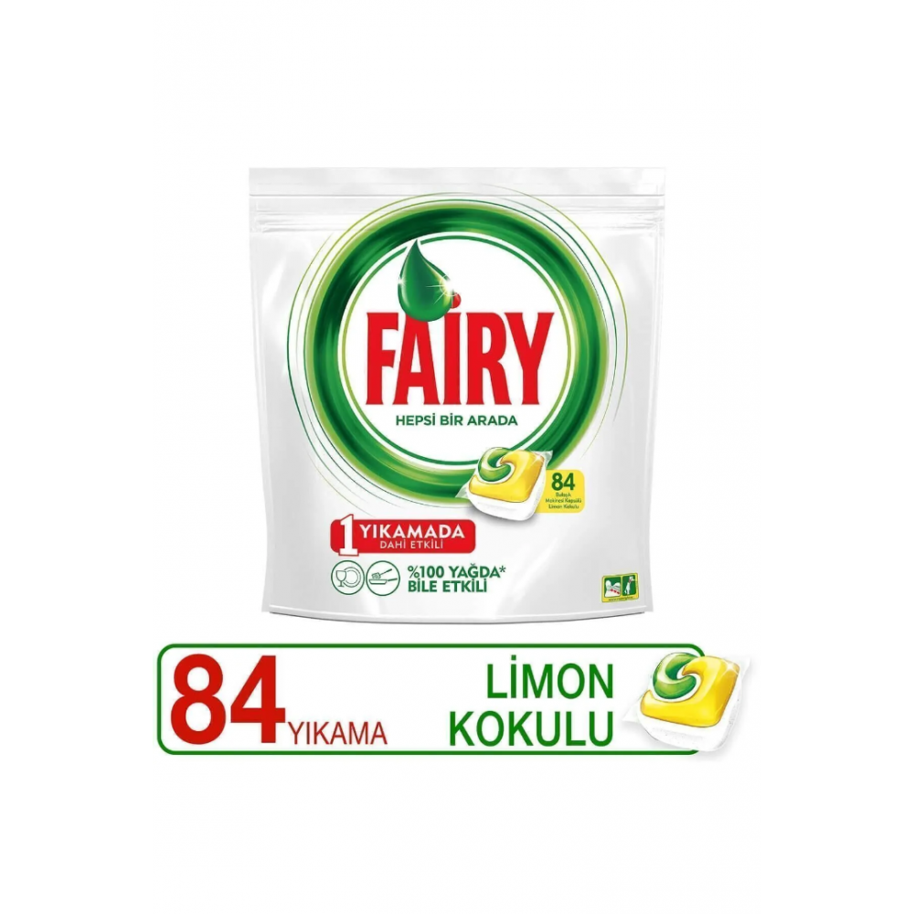 Fairy Hepsi Bir Arada 84'lü Limonlu Bulaşık Makinesi Tablet Deterjan