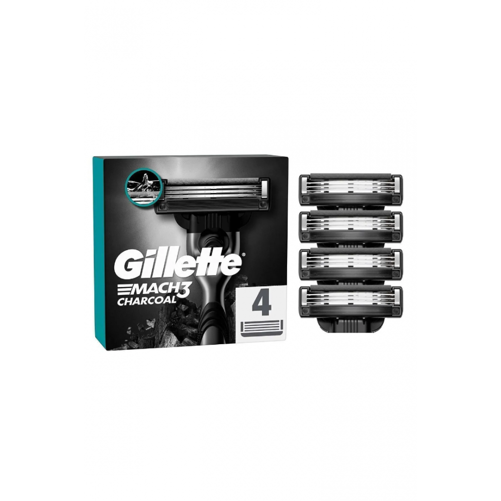 Gillette Mach3 Charcoal Yedek Tıraş Bıçağı 4'lü