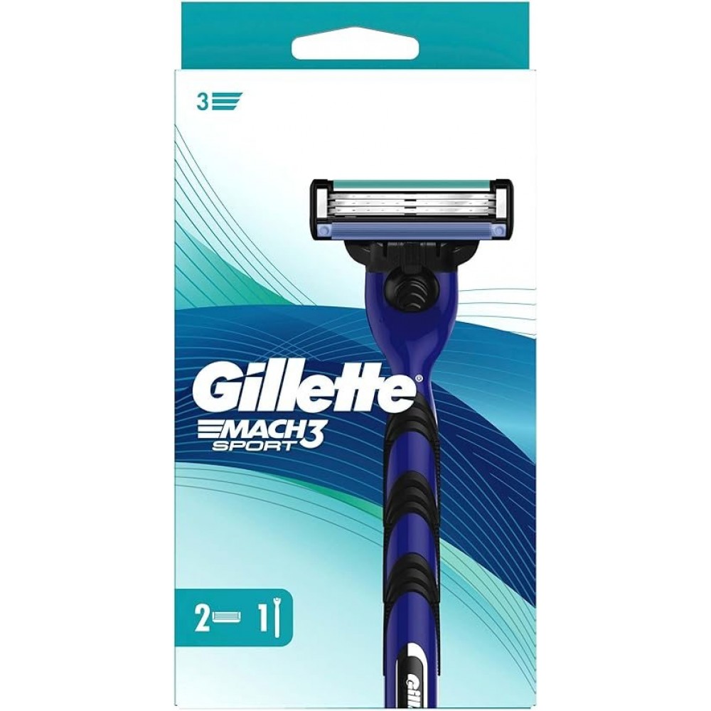 Gillette Mach3 Sport Tıraş Makinesi + 2 Adet Yedek Tıraş Bıçağı