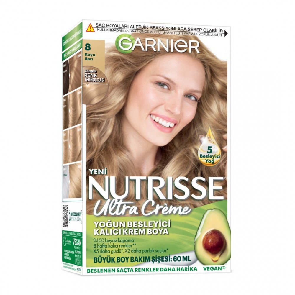 Garnier Nutrisse Ultra Creme Saç Boya.8 Koyu Sarı